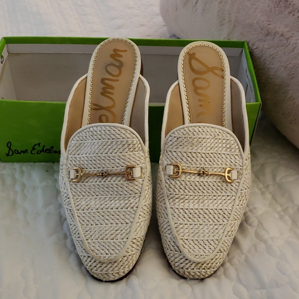 SAM EDLMAN WHITE MULES